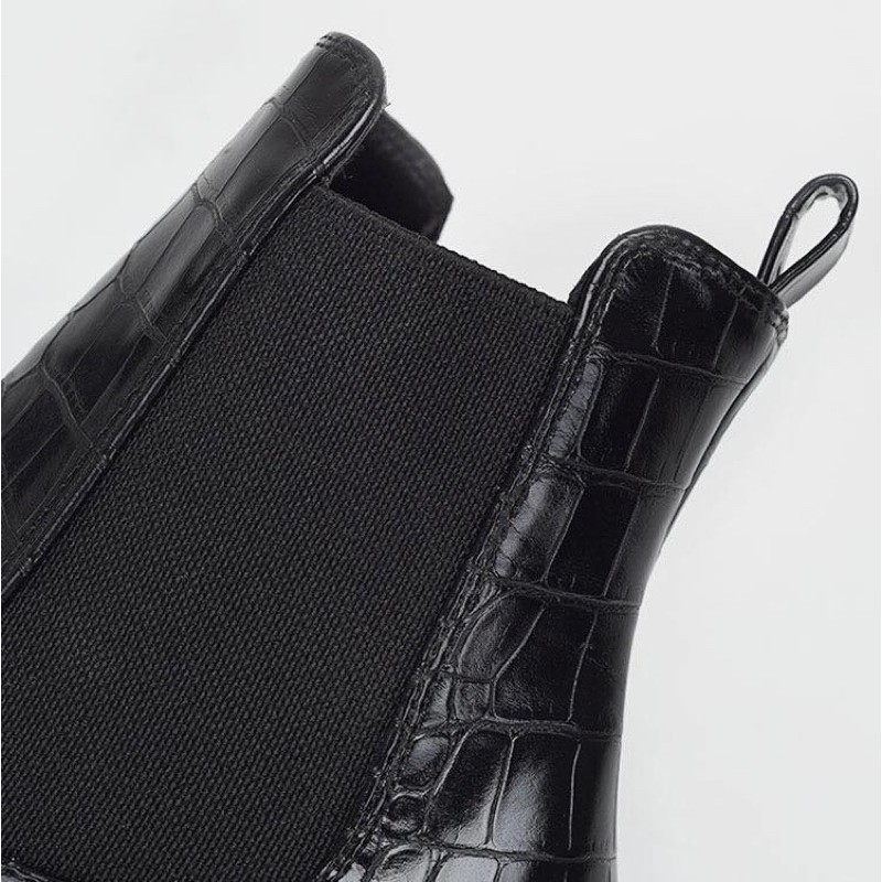 Boots mũi nhọn cổ chun da rắn