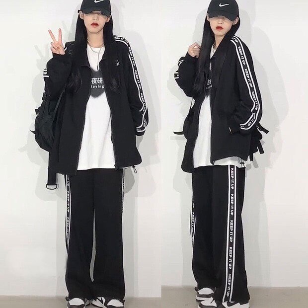 [ RẺ VÔ ĐỊCH] Set Đồ Nữ Cá Tính Thể Thao Quần Ống -Set đồ nữ áo phông quần jogger cá tính HOLA
