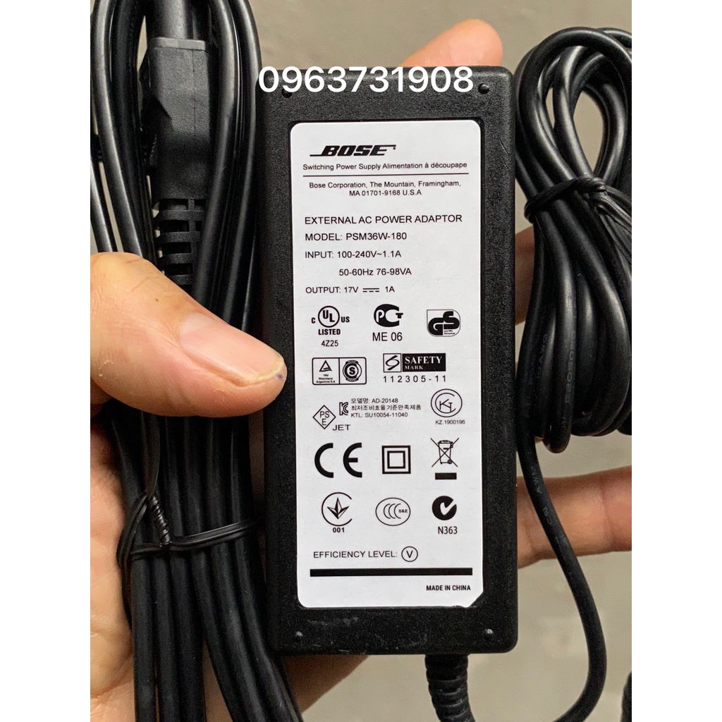 Adapter sạc Loa Bose SoundLink I II III 17V chính hãng