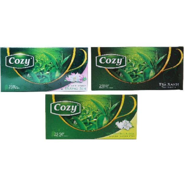 Trà túi lọc hương ( Nhài, Sen, Trà xanh) Cozy hộp 25 gói x 50gr