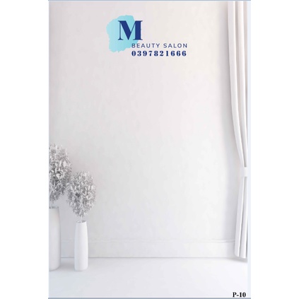 Phông Nền Chụp Ảnh Livestream Màu Trắng 3D 5D Cao Cấp Miễn Phí Chèn Logo