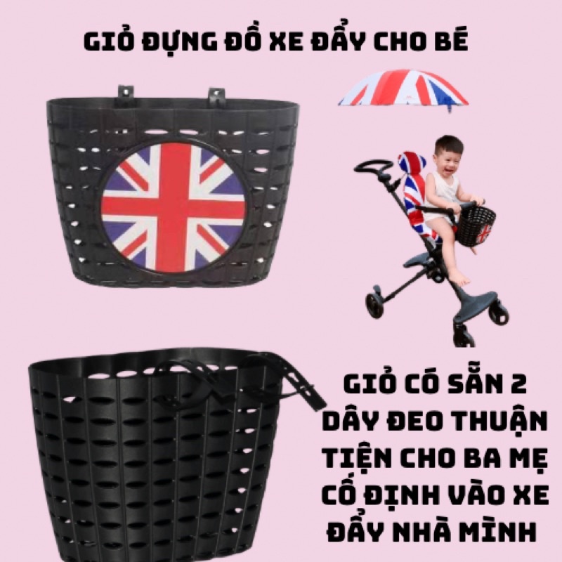 Giỏ đựng đồ kèm dây đai có thể lắp cho các loại xe đẩy của bé