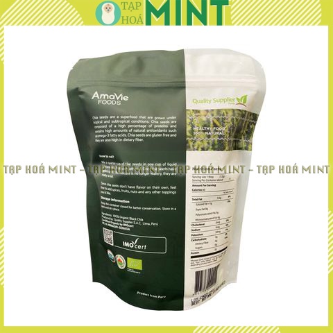 Hạt chia hữu cơ Amavie Foods ăn dặm cho bé gói 500g - Tạp hoá mint