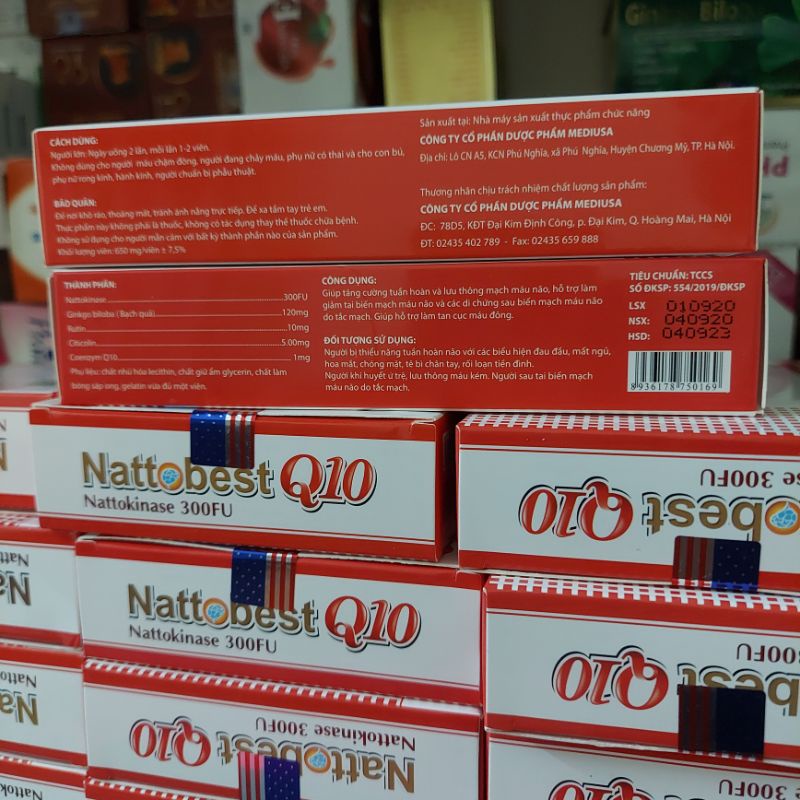 TĂNG CƯỜNG LƯU THÔNG MÁU BỀN VỮNG THÀNH MẠCH NATTOBEST Q10 PHÁ TAN HUYẾT KHỐI