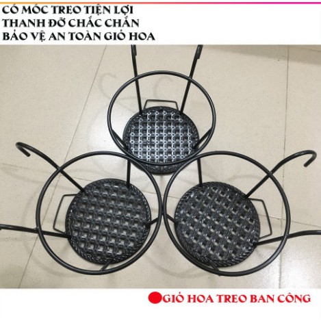 Giỏ hoa treo ban công Khung thép chắc chắn