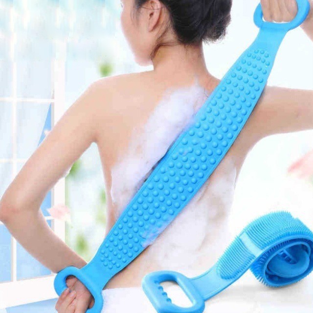 Dây chà/cọ/kì lưng- đai tắm bằng silicon, gai massage 2 mặt, thư giãn [CHÀ LƯNG]