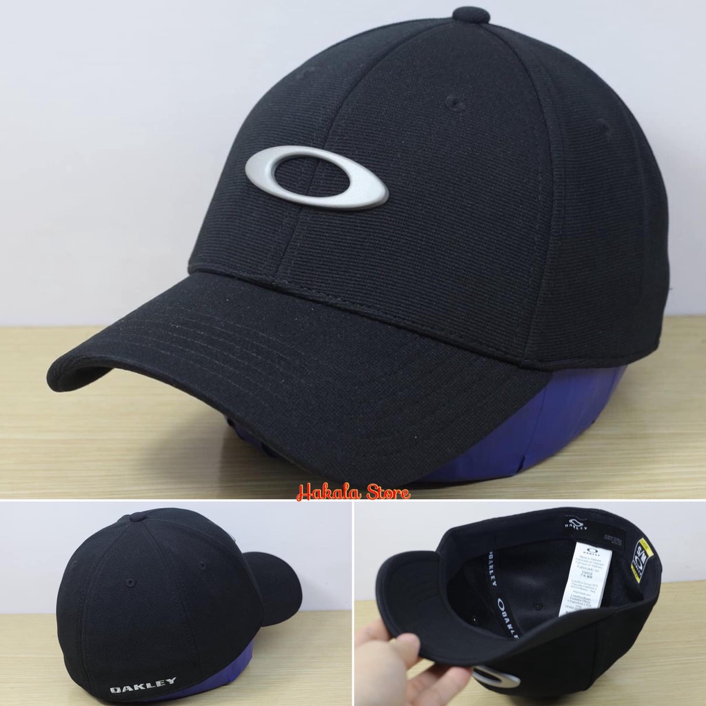Mũ lưỡi trai (nón kết bít đuôi) Oakley chính hãng, màu đen logo màu bạc, nón big size