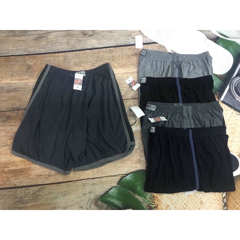 Quần Đùi Nam Cotton Phối Lưới, quần ngủ mặc nhà cho nam hàng đẹp