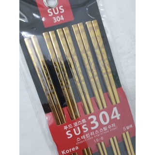 Set 5 Đôi Đũa Inox SUS304 Hàn Quốc