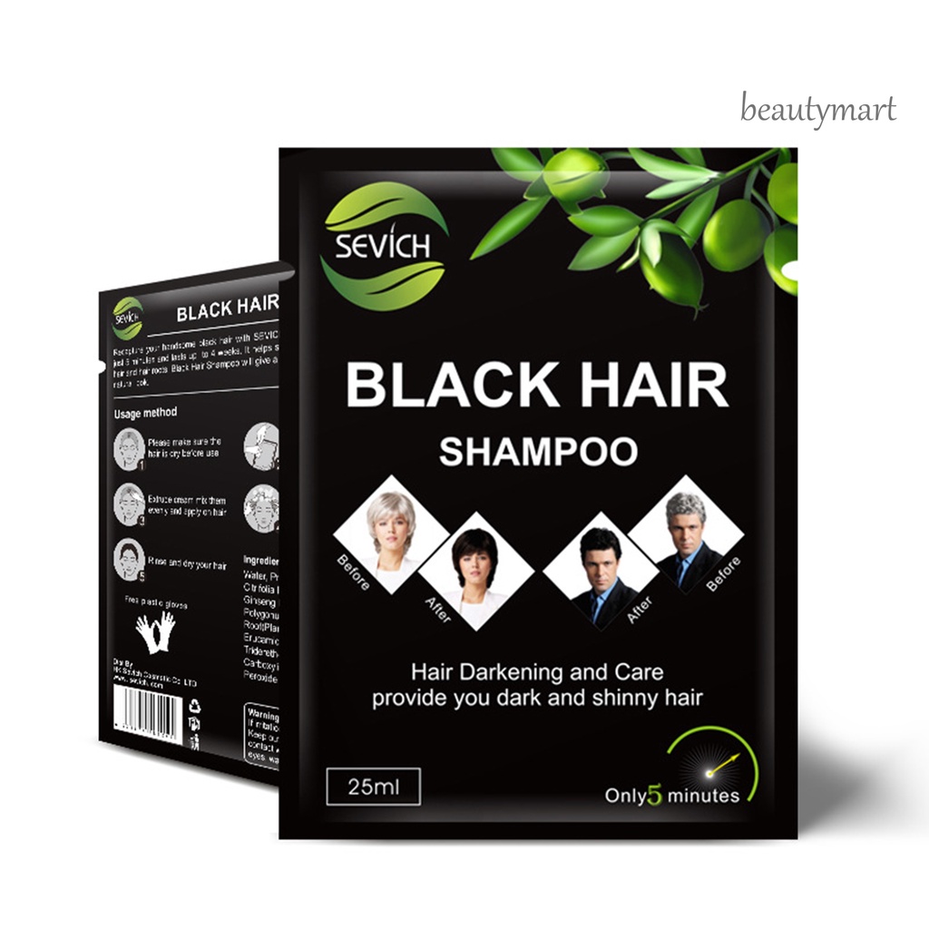 [Hàng mới về]  Dầu Gội Nhuộm Tóc Đen Nhanh Chóng 25ml Dành Cho Nam Và Nữ