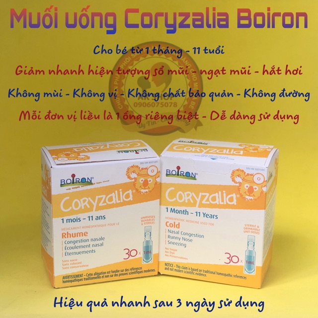 Muối uống Coryzalla Boiron hàng chính hãng