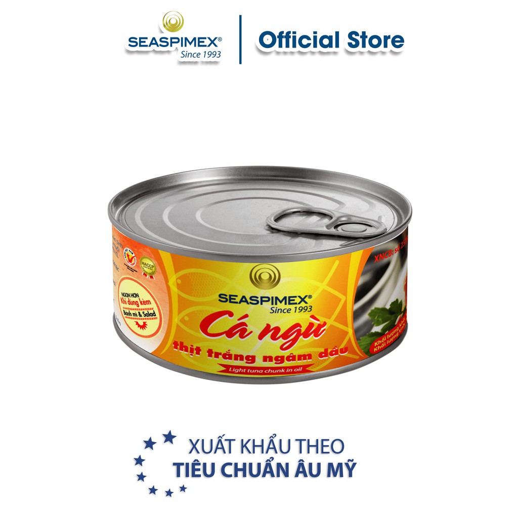 [Mã BMBAU50 giảm 7% đơn 99K] Cá ngừ thịt trắng ngâm dầu SEASPIMEX 185gr