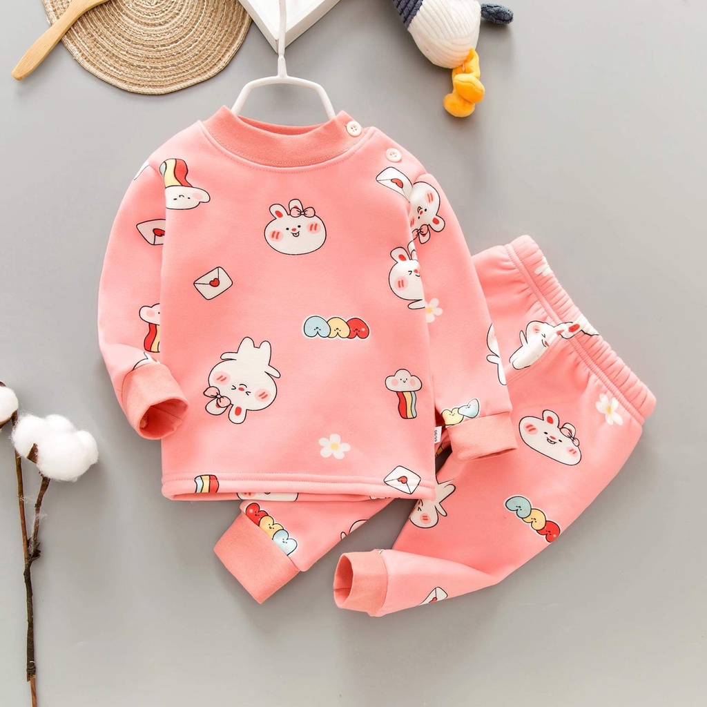 Bộ quần áo trẻ em - Bộ nỉ lót lông nhung quảng châu xuất Hàn cao cấp cho bé gái và bé trai 6-11 tuổi