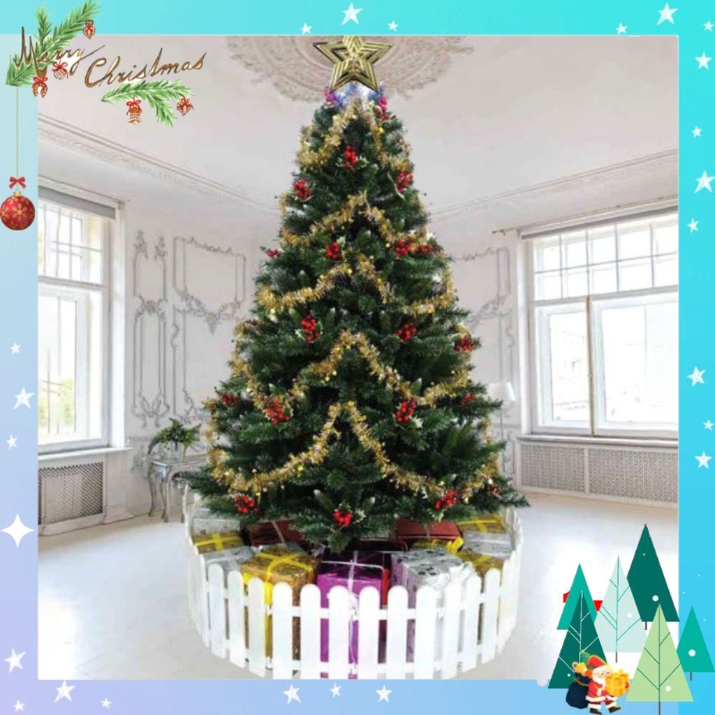Cây thông noel 3 loại 1m2, cây thông noel lá gắn trái đỏ 1m2 tán lá dày trang trí giáng sinh trong nhà ngoài trời