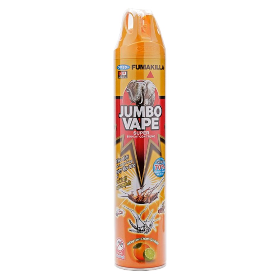 Bình xịt muỗi, Côn trùng Jumbo vape hương cam chanh 600ml