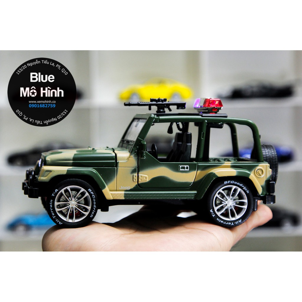 Blue mô hình | Xe cảnh sát mô hình Jeep offroad tỷ lệ 1:32