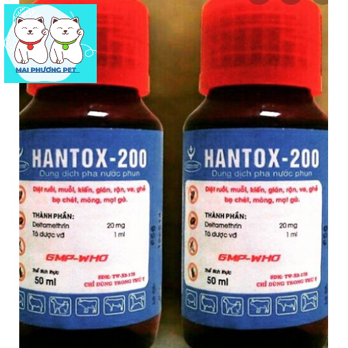Thuốc muỗi, ruồi, kiến, gián HANTOX 50ml, - dạng pha nước phun - hanpet 316
