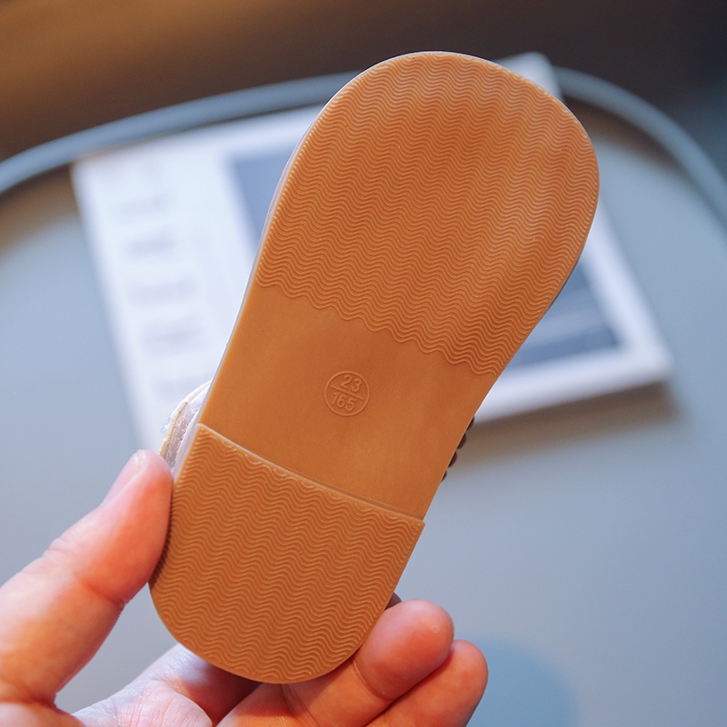 Giày Da Đế Mềm Chống Trượt Đính Nơ Xinh Xắn Cho Bé Gái 2-8 Tuổi