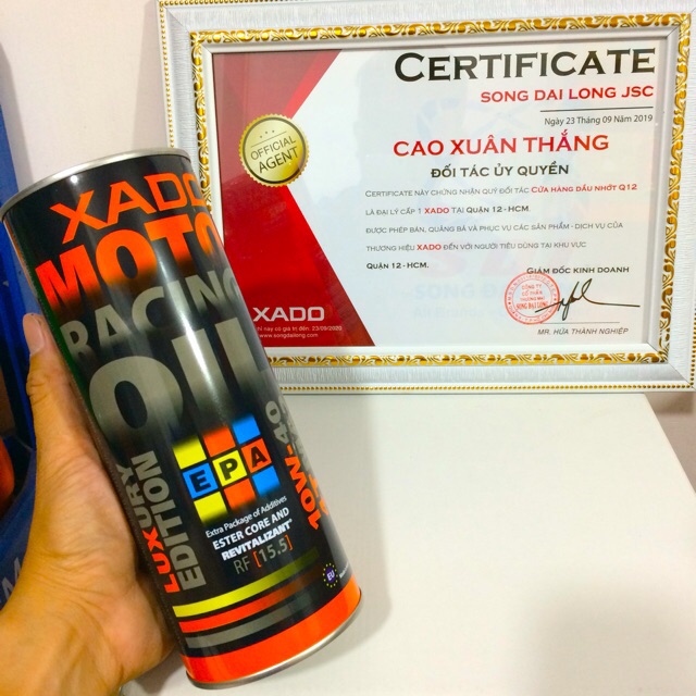 Mua Nhớt Có Quà Tặng Kèm - Nhớt XADO LUXURY MOTO RACING OIL 4T 10W-40 Combo 800ML/1Lit/1Lit1/1Lit2/1Lit3/1Lit4