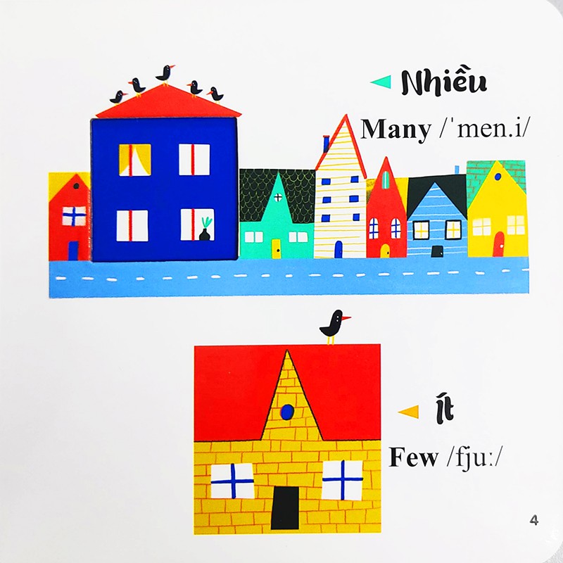 Sách đục trổ thông minh - Những từ vựng đầu đời của bé - Sự tương phản