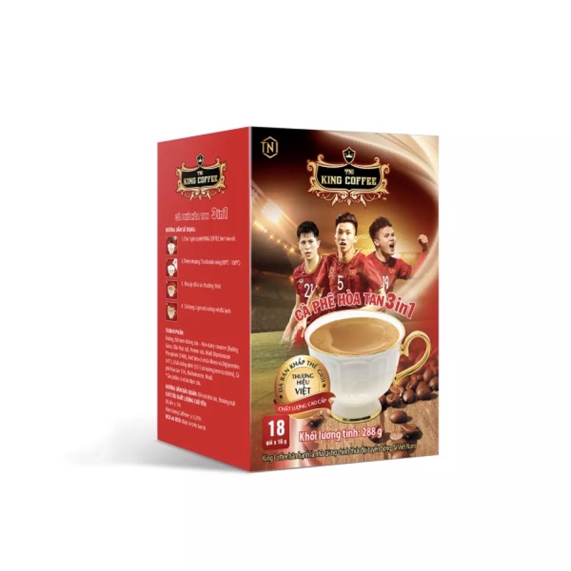 Cà phê hòa tan 3in1 KING COFFEE - Hộp 18 gói x 16g (288g)