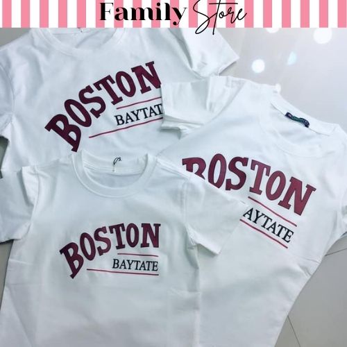 Áo phông gia đình 3/4/5/6 người mẫu BOSTON vải đẹp cam kết giá rẻ. Familystore