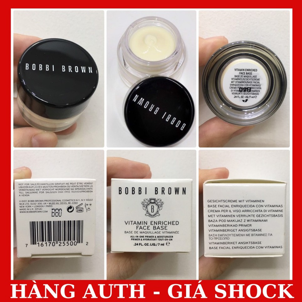 Minisize CHÍNH HÃNG-Kem Lót Bobbi Brown 7ML Kem Lót Dưỡng Ẩm có box có mã vạch