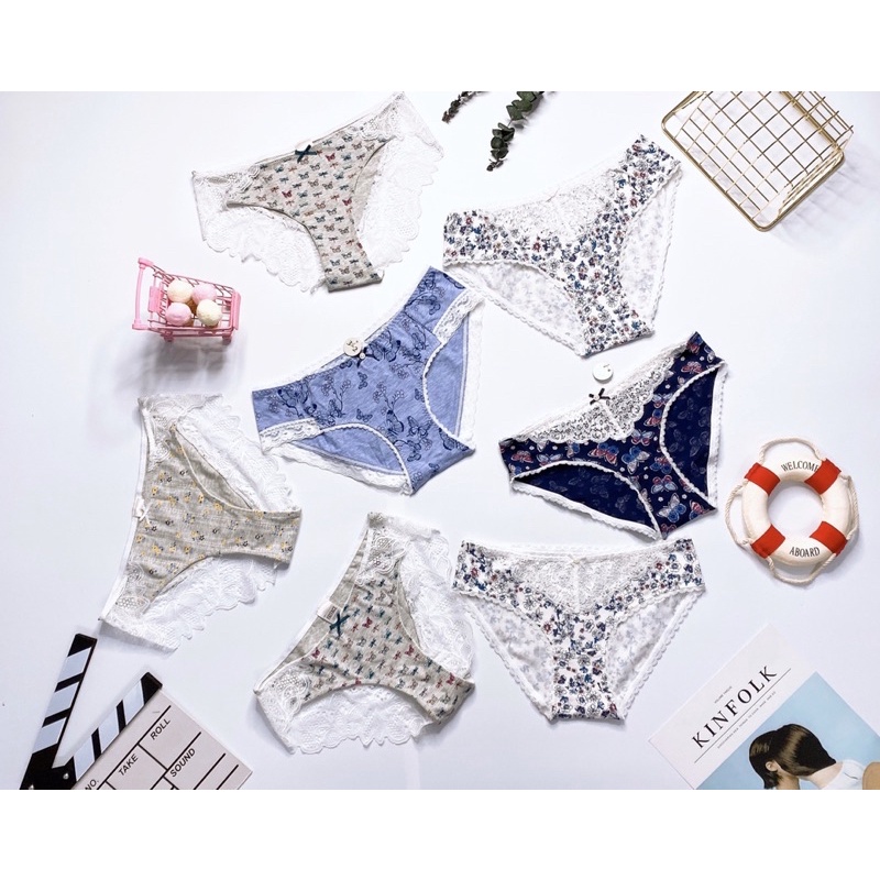 [CÓ BIG SIZE] Combo 5 quần lót/ quần chip nữ 100% cotton hàng xuất xịn