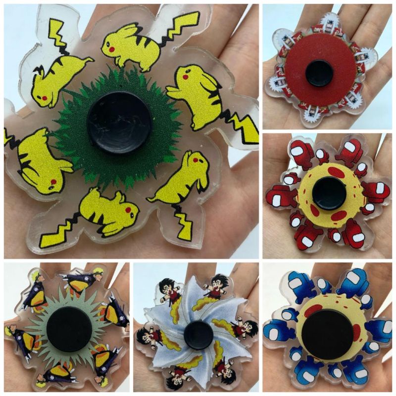 Con quay đồ chơi Fidget Spinner hình 3D anime manga (Naruto, Pokemon, Kimetsu, One