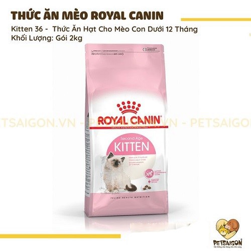 [CHÍNH HÃNG] ROYAL CANIN KITTEN 36 - THỨC ĂN HẠT CHO MÈO CON DƯỚI 12 THÁNG - GÓI 2KG