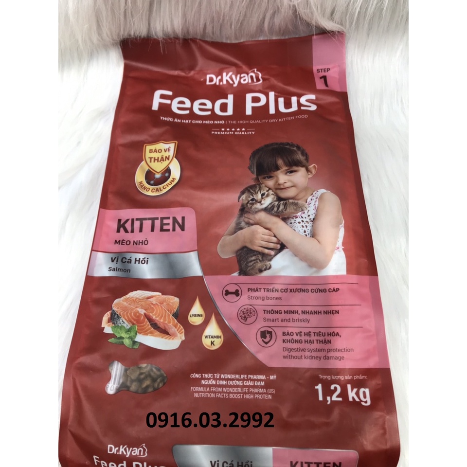 Thức ăn cho mèo con Feed Plus 1,2kg,Thức ăn hạt khô cho mèo con