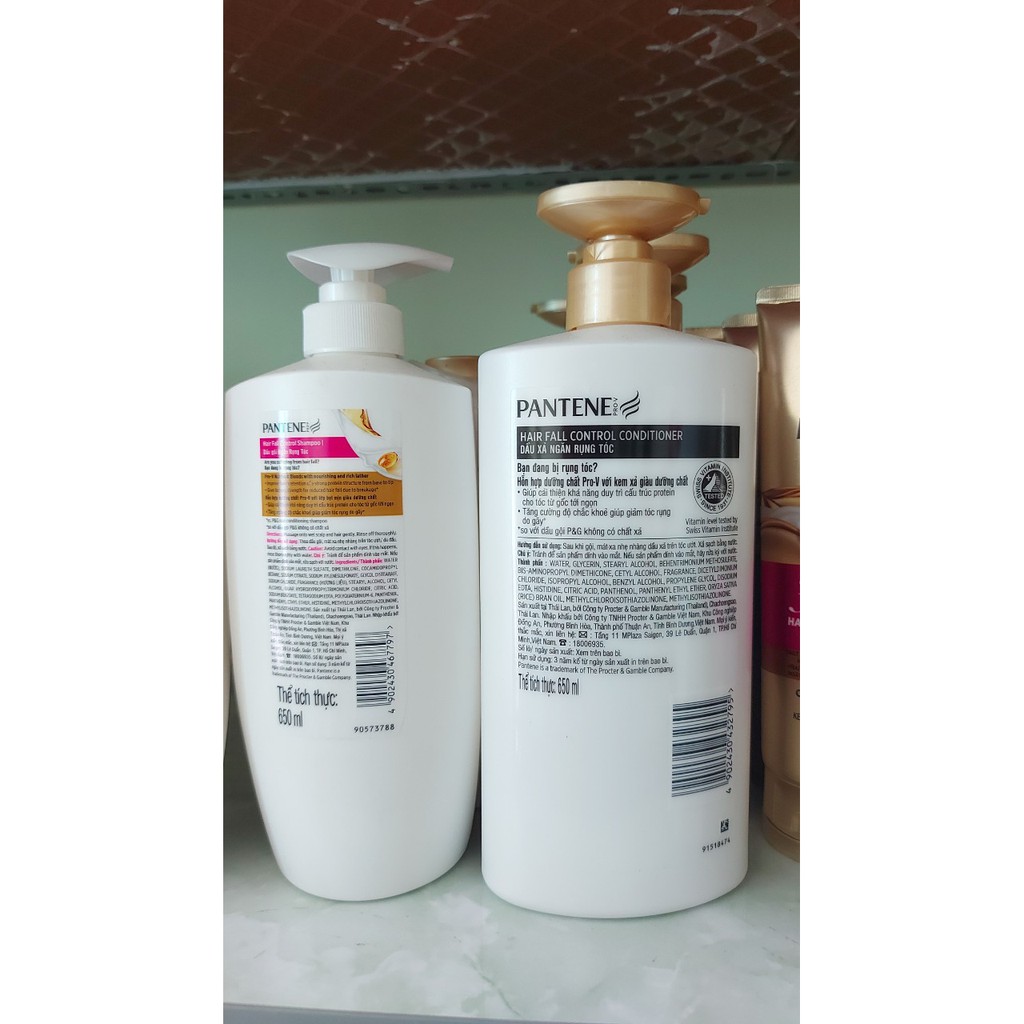 Combo chai dầu gội Pantene và dầu xả Pantene 650g mẫu mới