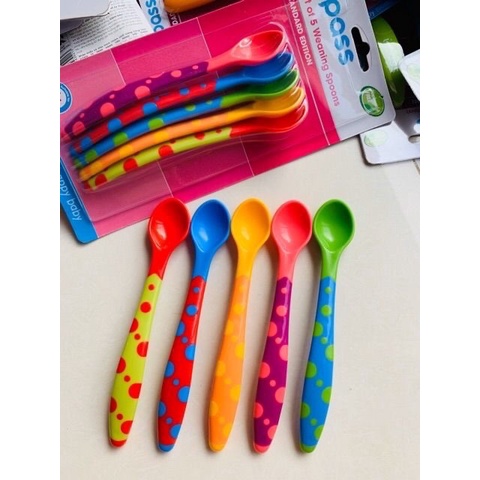 Set 5 thìa nhựa ăn dặm cho bé Upass UP3003N (Made in Thailand)