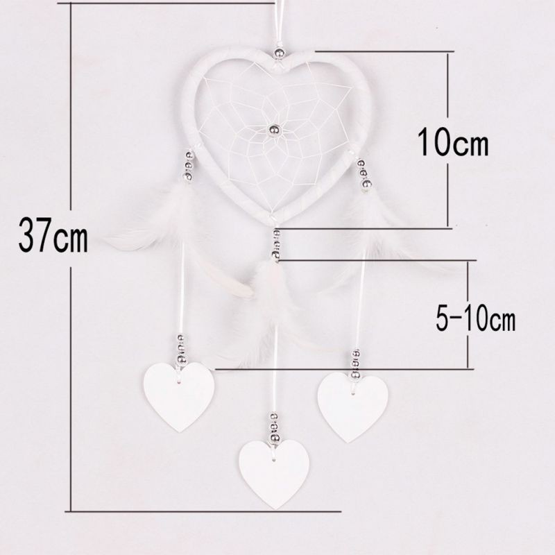 Dreamcatcher họa tiết trái tim phối lông vũ