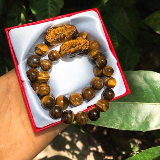Vòng tay PHONG THỦY TỲ HƯU Đa M.HỔ màu vàng nâu