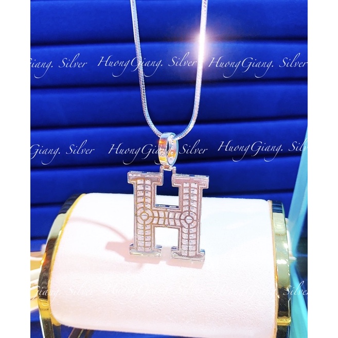 Dây chuyền nam chữ H bạc cao cấp - HuongGiangsilver
