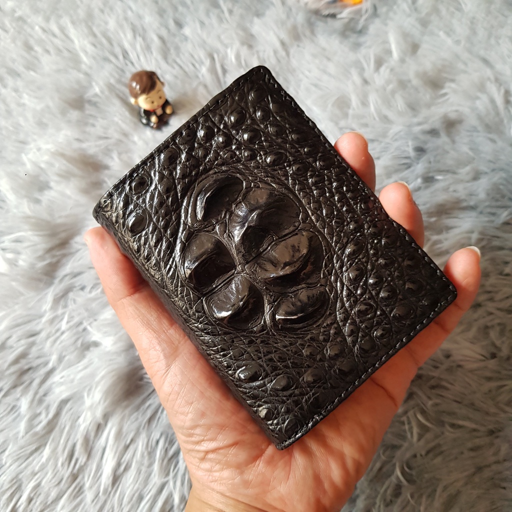 Ví Cá Sấu Dáng Đứng, Màu Nâu Cafe | Ví Da Cá Sấu Gù Lưng 2 Mặt  | Đẳng Cấp Phái Mạnh I Bảo Hành 24 tháng