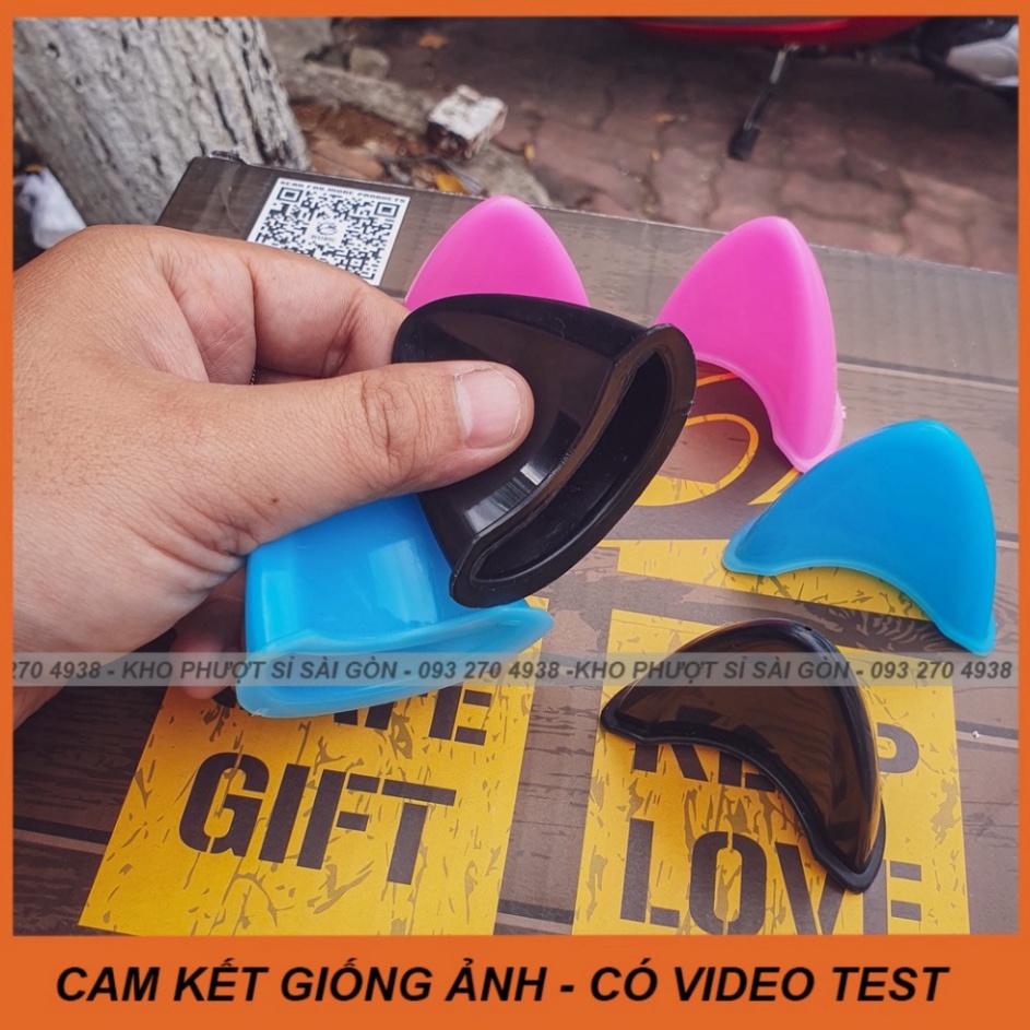 CÓ VIDEO - Phụ kiện gắn nón nón bảo hiểm tai mèo nhựa nhỏ siêu cute - Tai mèo nhựa gắn nón fullface 3/4
