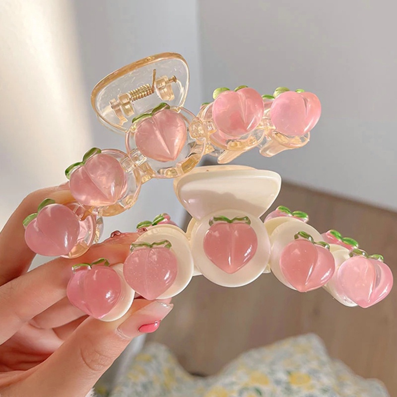 Kẹp Tóc Càng Cua Lớn Bằng Acrylic Hình Trái Đào Dễ Thương Cho Nữ dreamdiary