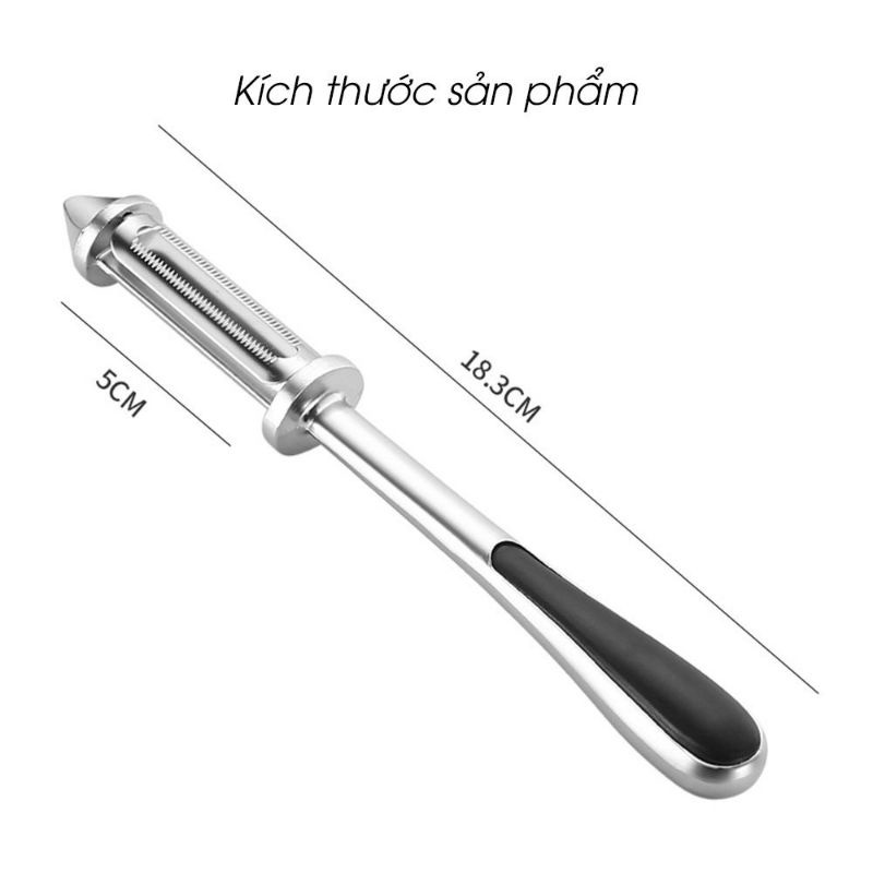 Nạo Rau Củ Quả Inox Đa Năng 4 in 1(HÀNG XỊN) Nạo vỏ bào sợi khoét vỏ đa năng dễ dàng tiện lợi HOT