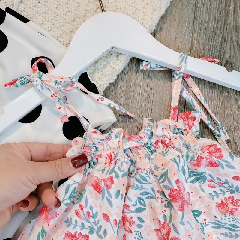 Bộ bé gái, Set đồ đi chơi cho bé gái, chất đũi, quần lửng, áo 2 dây từ  - Richkid123