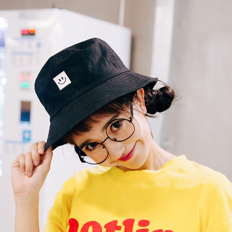 Nón Tai Bèo Thêu Hình Mặt Cười Thời Trang