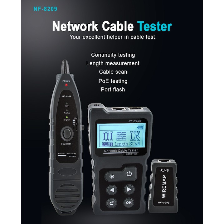 Máy test và dò cáp mạng POE NOYAFA NF-8209