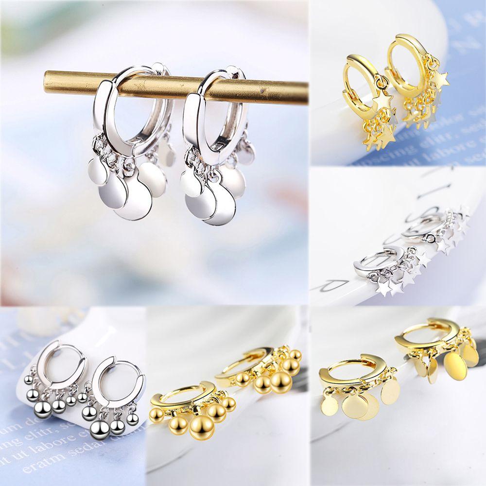 Bông Tai Hình Tròn Thiết Kế Đơn Giản|Khuyên Xỏ Tai Phong Cách Punk Cá Tính