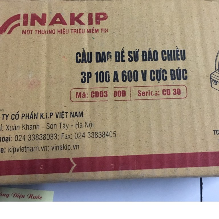 Cầu dao 3 pha đảo chiều 100A/600v Vinakip