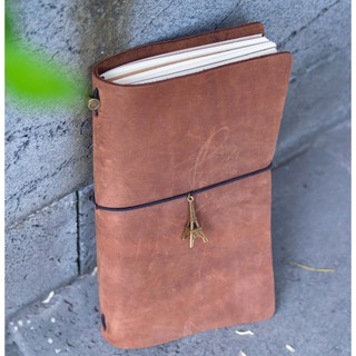 [Midori] Sổ Tay Bìa Da Thật Midori Vintage A5 A5 22.5*13.5 - Da Sáp Nhung/ Pullup