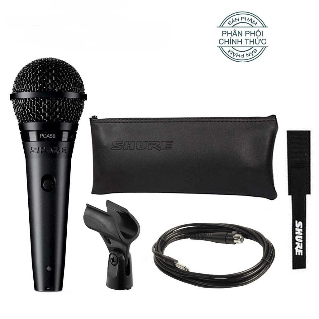 Mic Shure PGA58-QTR Có Dây Cầm Tay Vocal Microphone Karaoke PGA58QTR Micro PGA58 - Chính Hãng USA