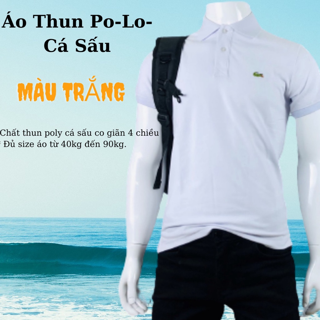 Áo Thun Nam Áo Thun Polo trơn vải Cá Sấu cổ bẻ tay ngắn sang trọng