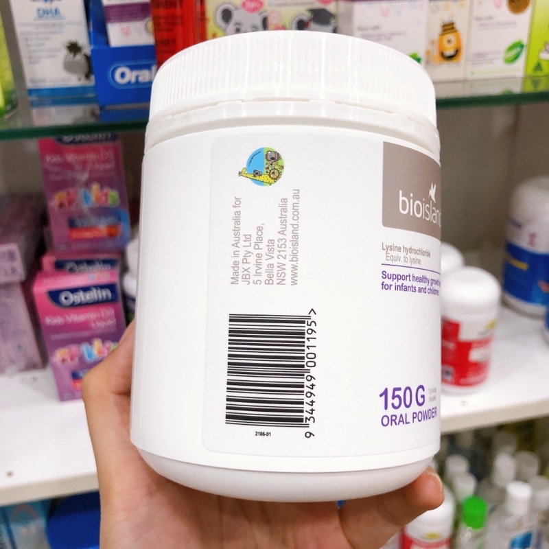 Bio Island Tăng Chiều Cao Lysine chuẩn Úc 150G DÀNH CHO BÉ TỪ 6 THÁNG + GIÚP TĂNG CƯỜNG CHIỀU CAO DẠNG BỘT