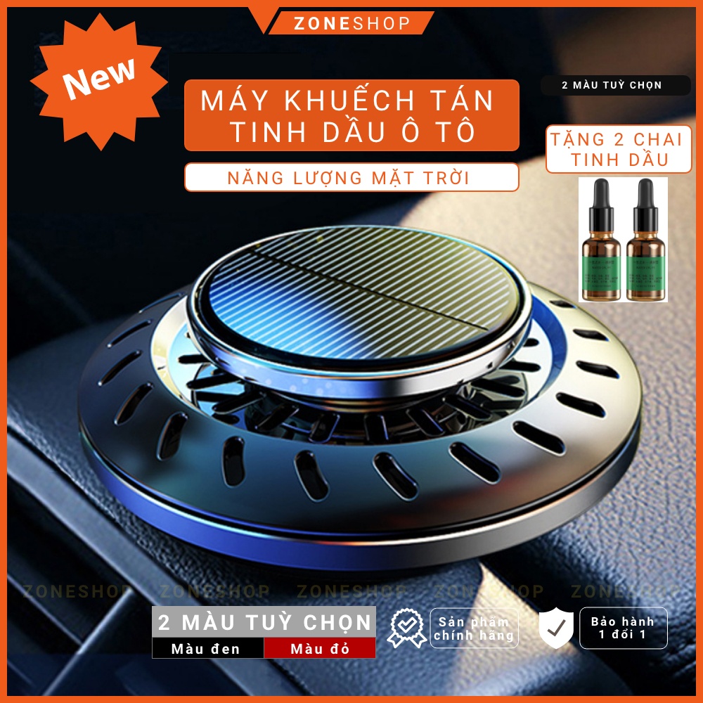 Tinh dầu nước hoa xe ô tô năng lượng mặt trời ZONEHOUSE, kiểu UFO, máy khuếch tán xoay toả hương tinh dầu [ZONESHOP]